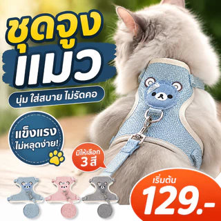 พร้อมจัดส่ง สายจูงแมว สายจูงสัตว์เลี้ยง สไตล์การ์ตูน