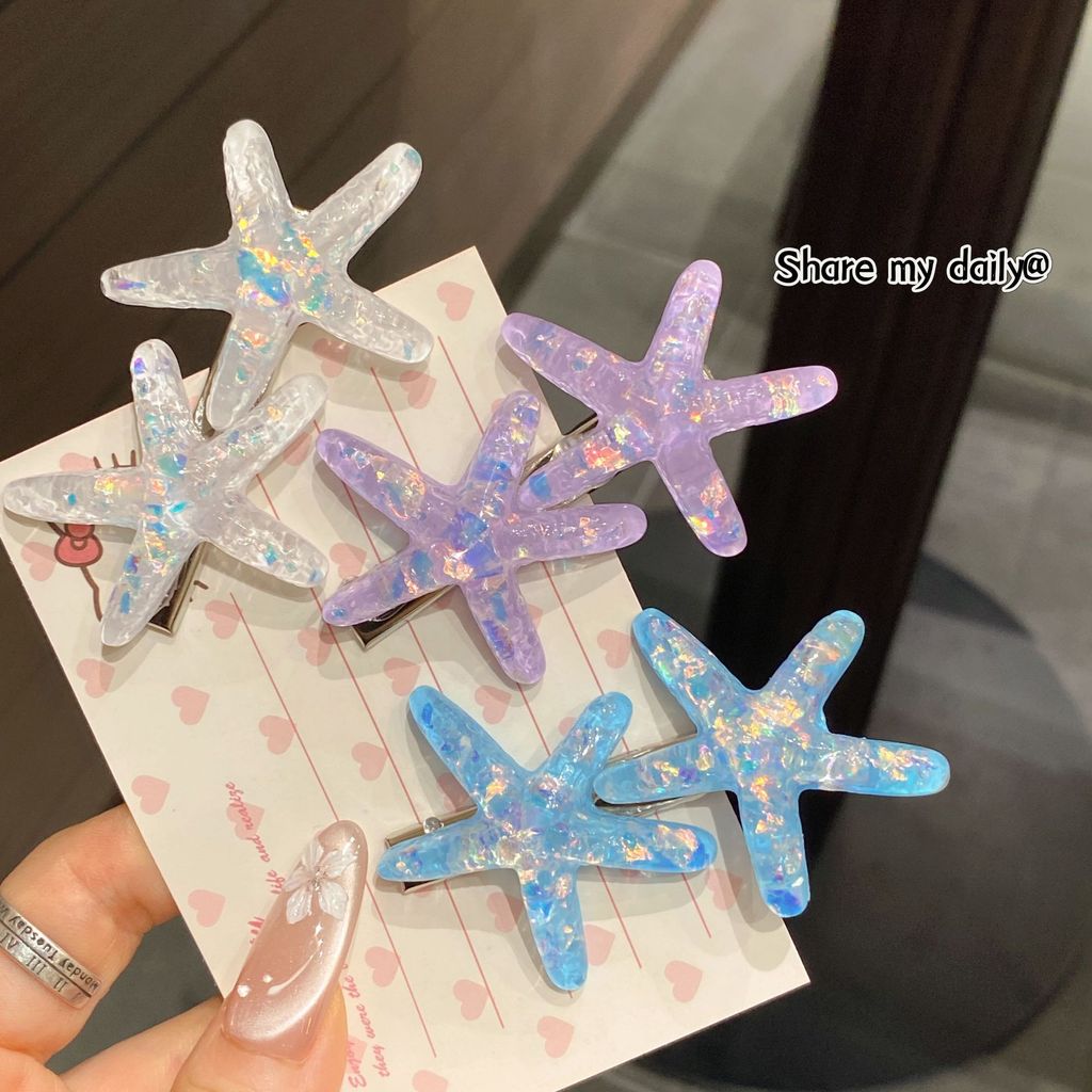 เย็นวันหยุดอารมณ์หวานปลาดาวเปลือกกิ๊บน่ารักผมหักกิ๊บหน้าผากเรียบคลิปคลิปด้านข้างเดินทาง