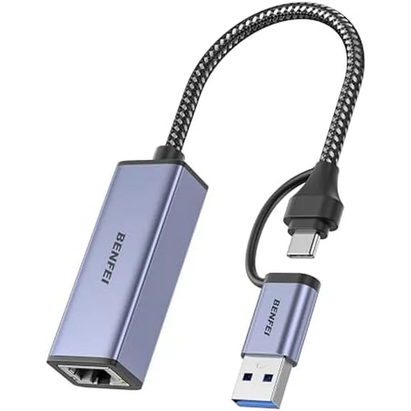 BENFEI อะแดปเตอร์ USB 3.0 เป็นอีเธอร์เน็ต, อะแดปเตอร์เครือข่าย USB C ถึง RJ45 Gigabit LAN (1000Mbps), เข้ากันได้กับ MacBook/Pro/Air, Surface Pro, Windows 11/10/8/7, Mac OS [เปลือกอลูมิเนียม&a