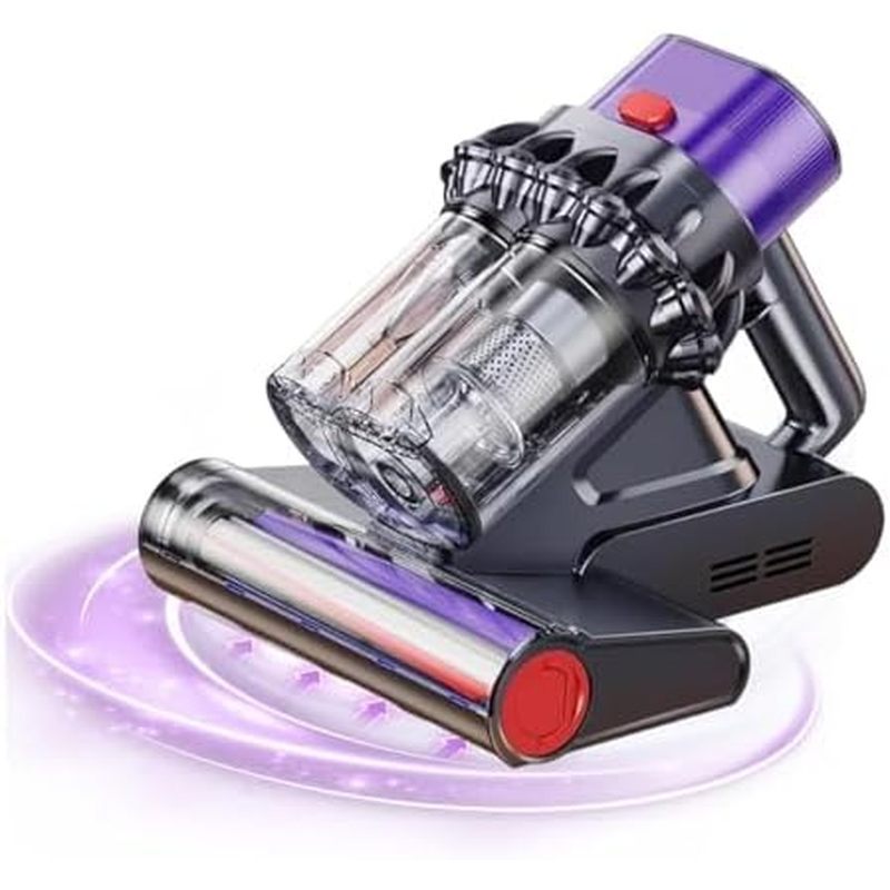RAINPOT Saker เครื่องดูดฝุ่นเตียงทรงพลัง - เครื่องดูดฝุ่นที่นอนมือถือ 5-Cyclone พร้อมจอแสดงผลดิจิตอล