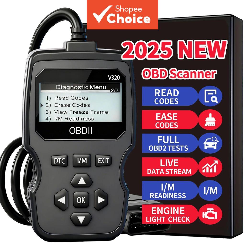 เครื่องสแกนเนอร์ OBD2 วินิจฉัยรถยนต์ อ่านรหัสเครื่องยนต์ รองรับทุกรุ่น