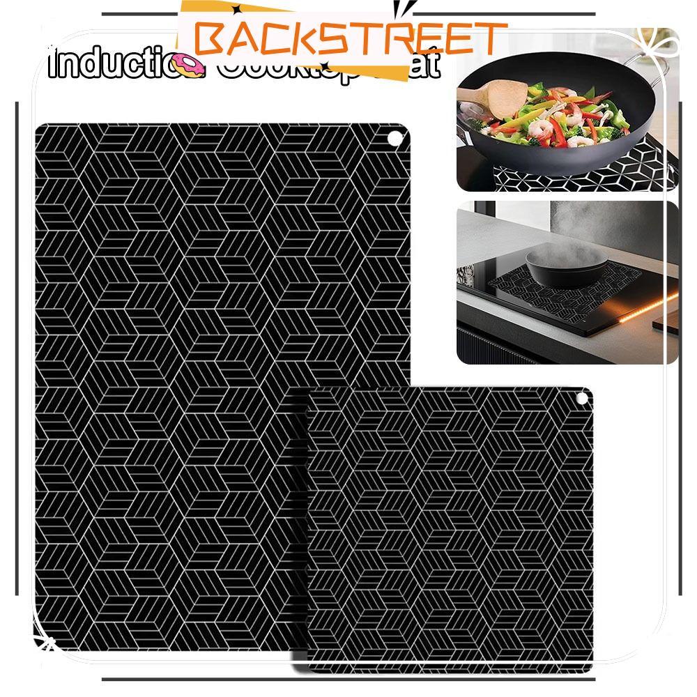 BACKSTAGEREAT Induction Cooktop Mat, ทนไฟกันน้ํา Induction Baking Plate Protector, Anti Slip ซิลิโคนฉนวนกันความร้อนแผ่นความร้อน