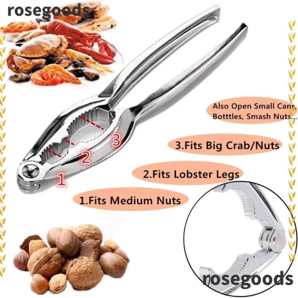 ROSEGOODS Shell Cracker, Lobster Clamp Crab Peel Crab Eating Tool, Easy Shell Removal Stainless Stee