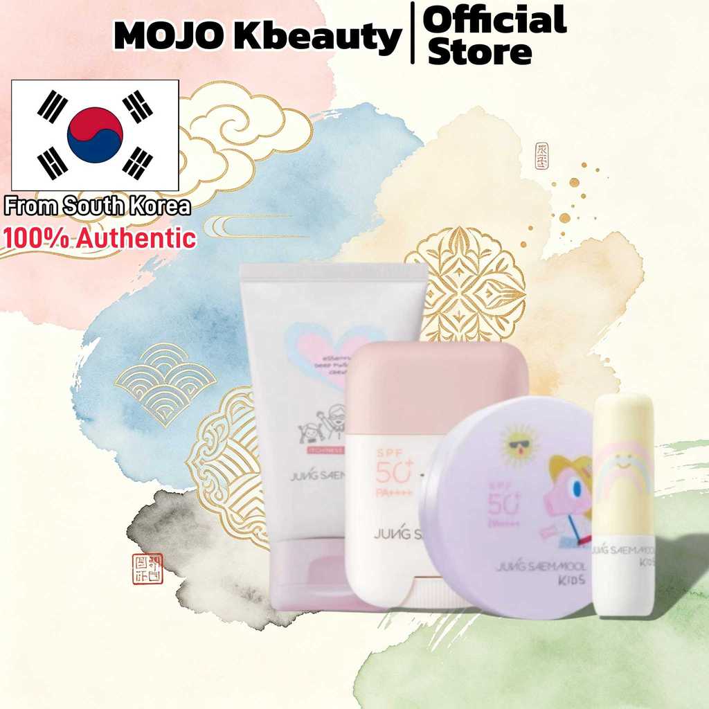 [JUNG SAEM MOOL] Kids Mild Sun Cushion 18g/Kids Essential Deep Moisture Cream 100ml/ Mild Sun Stick 