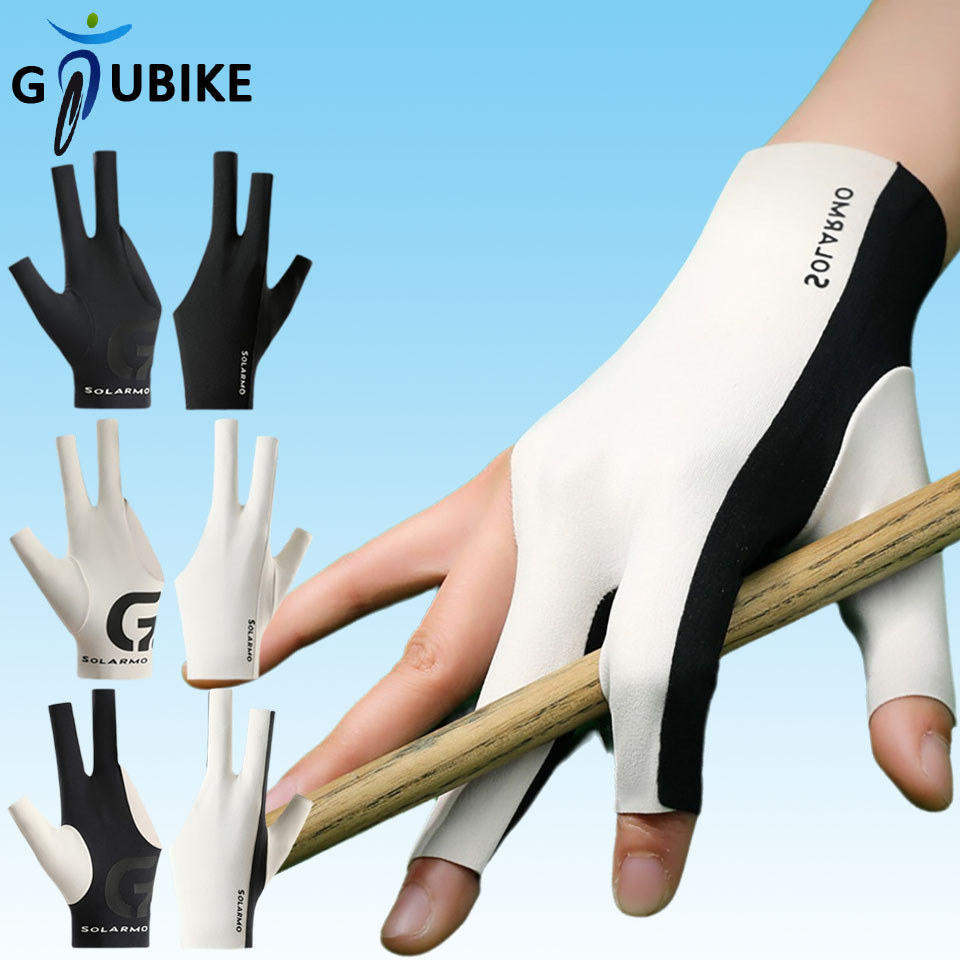 GTUBIKE 1 ชิ้นซ้ายมือ Anti-Slip ทนต่อการสึกหรอยืดหยุ่น Breathable 3 นิ้วสนุ๊กเกอร์บิลเลียดถุงมือ
