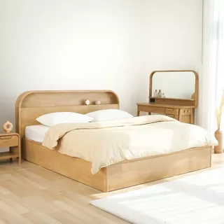 INDEX LIVING MALL เตียงนอน รุ่นอาโอโมริ - สีวอร์ม โอ๊ค
