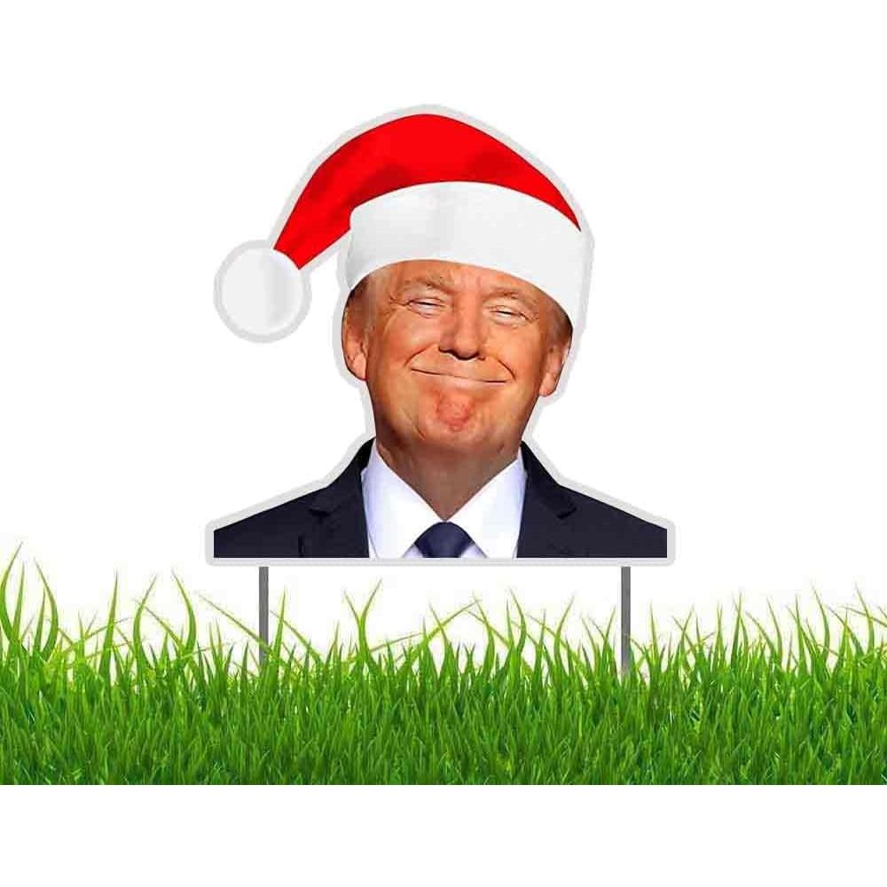 Trump ป้ายคริสต์มาสตกแต่ง Trump Won Cutout ตลกน่ารัก Yard Sign Donald Trump Santa ตกแต่งคริสต์มาสกลา