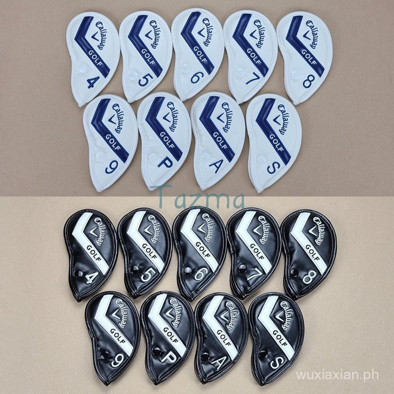 9pics/a Lot Callaway Golf Club Iron Headcover (4,5,6,7,8,9,P,A,S) Pu Leather Verclo Magnetic Closed 