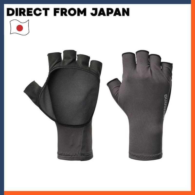 Shimano Sun Protection Gloves Five-Finger Cut Light Grey