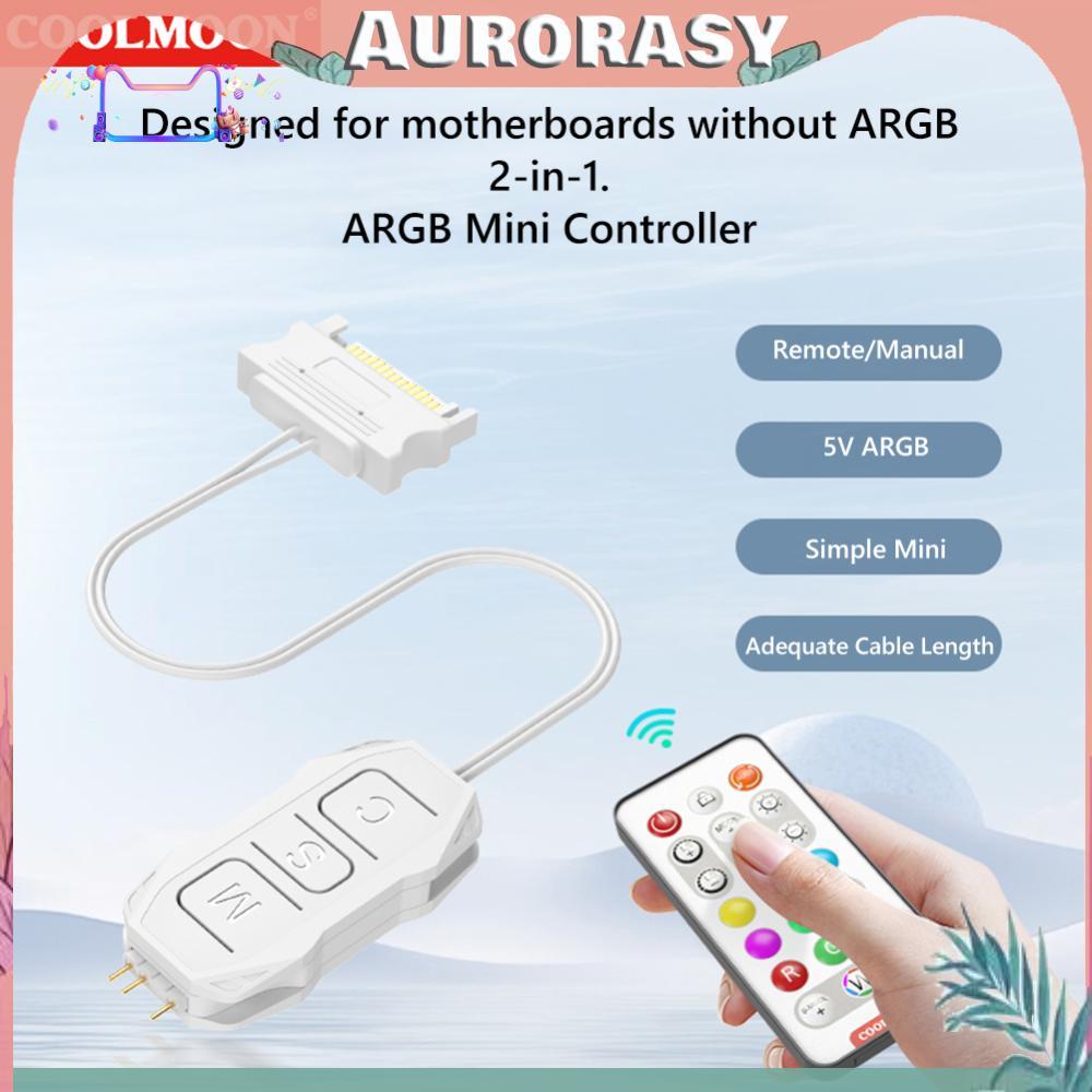 สายเคเบิลคอนโทรลเลอร์ ARGB ARGB 5V 3PIN เป็นอะแดปเตอร์ฮับคอนโทรลเลอร์ขนาดเล็ก SATA ARGB