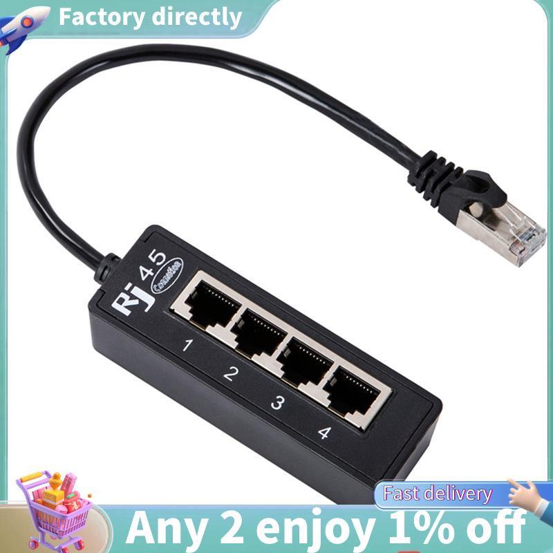 E7-1 Pcs 4 in 1 RJ45 LAN Connector Cable 1 ชาย 4 พอร์ต LAN สําหรับเครือข่าย Extension อุปกรณ์เสริม