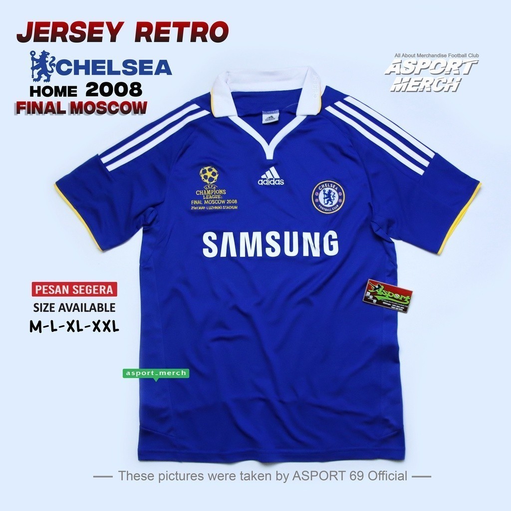 CHELSEA HOME RETRO JERSEY 2008 2009 FINAL MOSCOW
