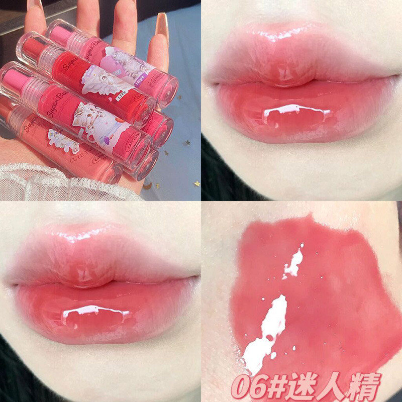 CAPPUVINI Cat Lip Gloss Lip Essence Gloss ลิปกลอส Lip Protection Mirror ลิปสติก