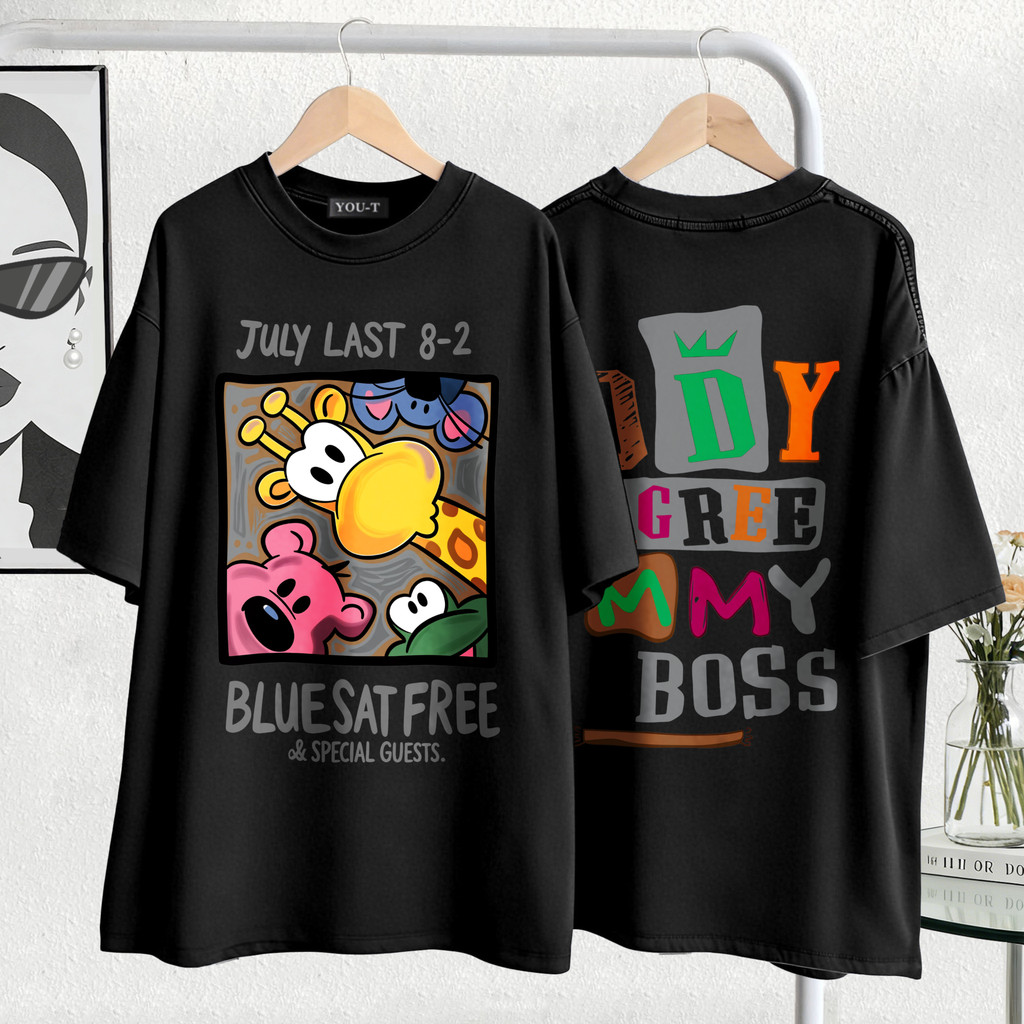 Basi💥เสื้อแฟชั่น เสื้อยืด oversize ผ้าฝ้าย100% แนวสตรีท ไม่ต้องรีดผ้า สวมใส่สบาย ผ้านิ่ม  ลาย  "JULY LAST”