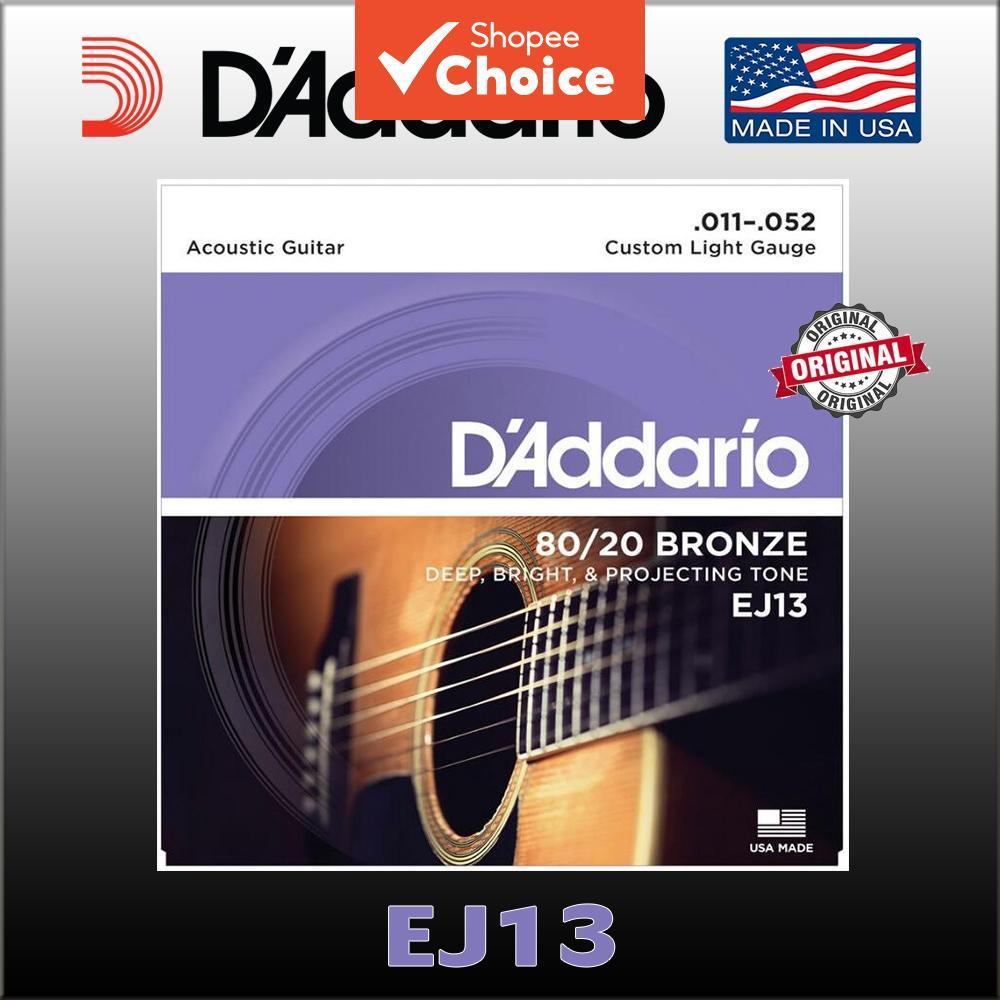 D'ADDARIO DADDARIO ดาดดาริโอ EJ13 EJ15 EJ16 สายกีตาร์โปร่ง บรอนซ์ 80/20 ขนาด Extra Light 11-52