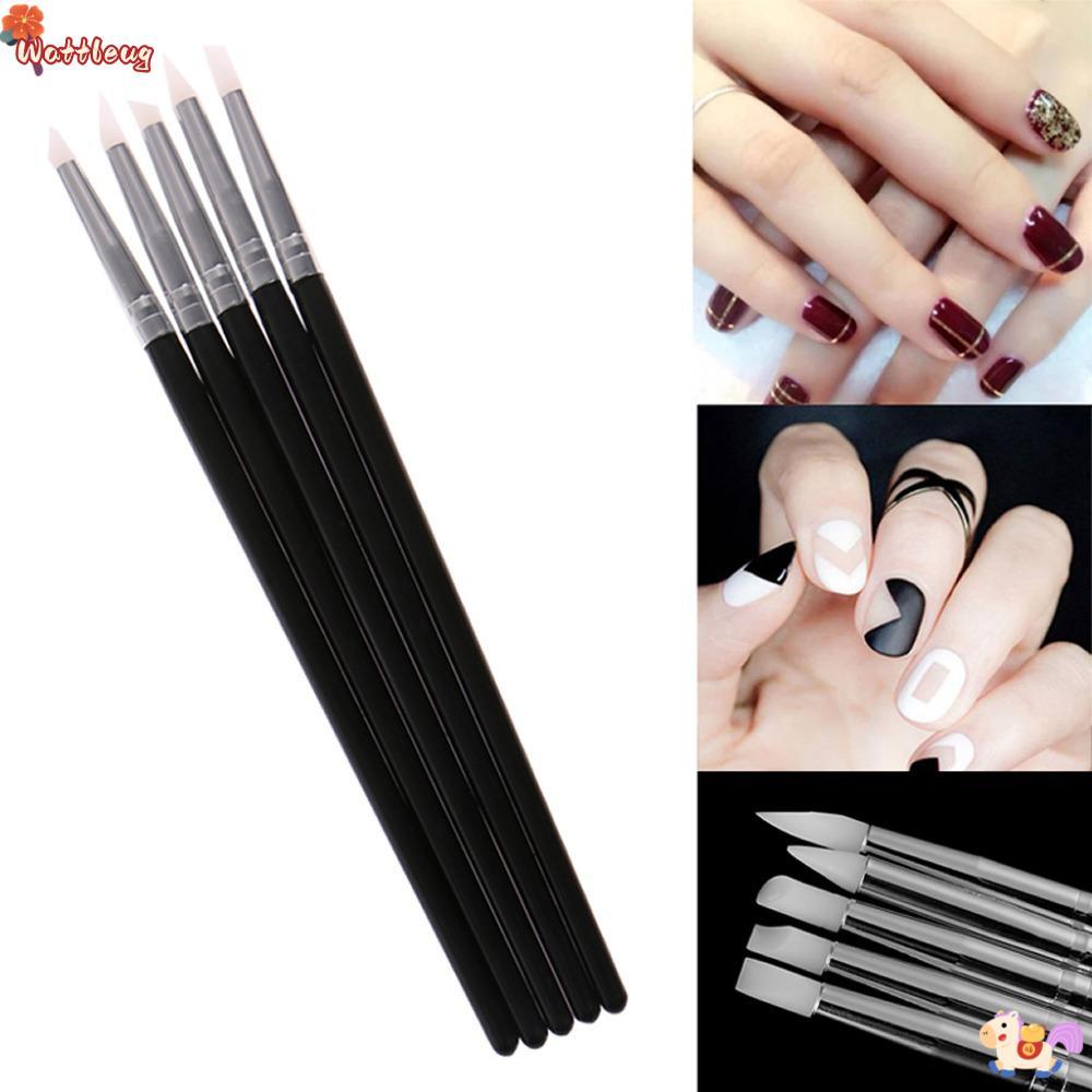 WATTLEUG 5 ชิ้นแกะสลักเครื่องปั้นดินเผาเครื่องมือ Fimo DIY Polymer Modelling ไม้ Handle Clay Shaper