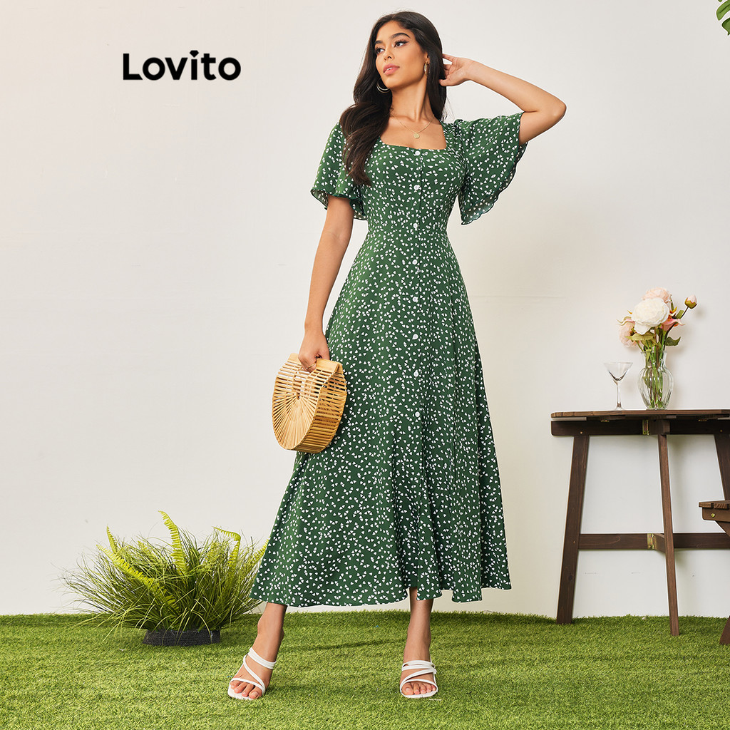 Lovito เดรสผู้หญิง สไตล์ลำลอง ลายดอกไม้เดซี่ มีซิป LBA05180 (หลากสี) – โปรปัง