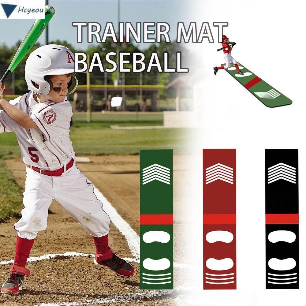 HCYEOU Batting Mat, Footprint Design Non Slip Bottom Baseball Hitting Mat, Wear Resistance Correct S