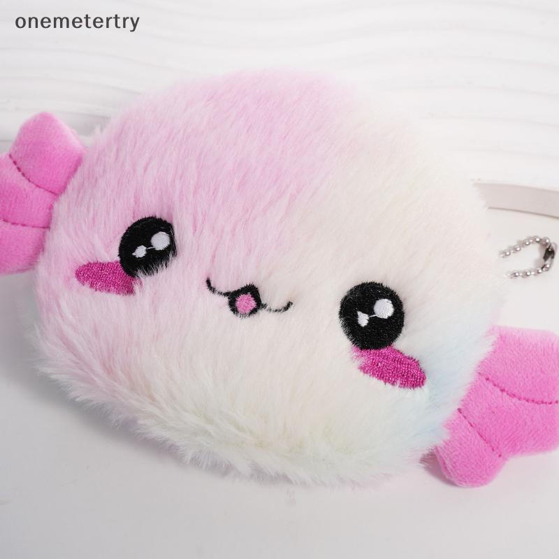 Onem Plush Axolotl กระเป๋าใส่เหรียญการ์ตูน Salamander ซิปกระเป๋าสตางค์กระเป๋ามินิสําหรับสาวเด็กนุ่มน