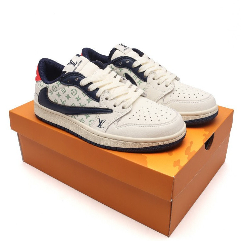 รองเท้าบาสเก็ตบอล Air 1 low og SP AJ1 Joe 1 Barb Louis Vuitton low รุ่น V4OQ