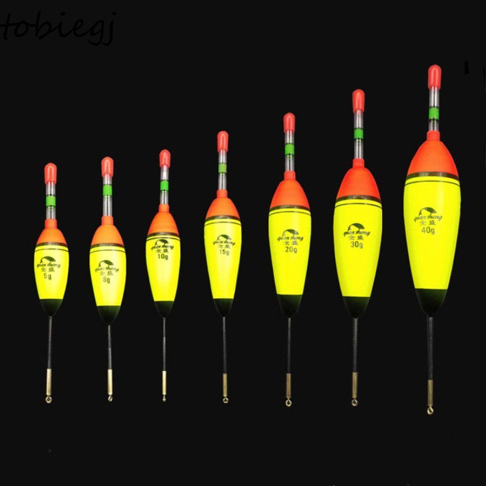 TOBIE Bobber อุปกรณ์เสริมสำหรับตกปลา โฟลท EVA กันน้ำพร้อมไฟกลางคืน ใช้งานได้ดีในแนวนอนและแนวตั้ง
