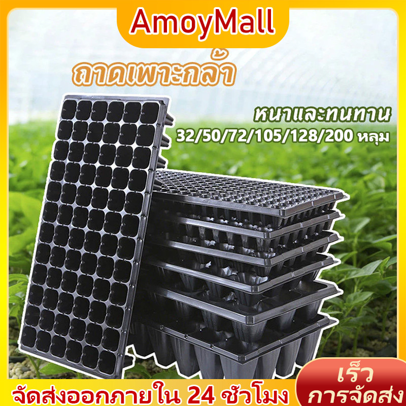 AMOY ถาดเพาะชำ ถาดเพาะต้นกล้า ถาดเพาะต้นอ่อน ถาดเพาะเมล็ ถาดเพาะกล้า 21/32/50/72/105/128/200หลุม หนา 1.0 มม.