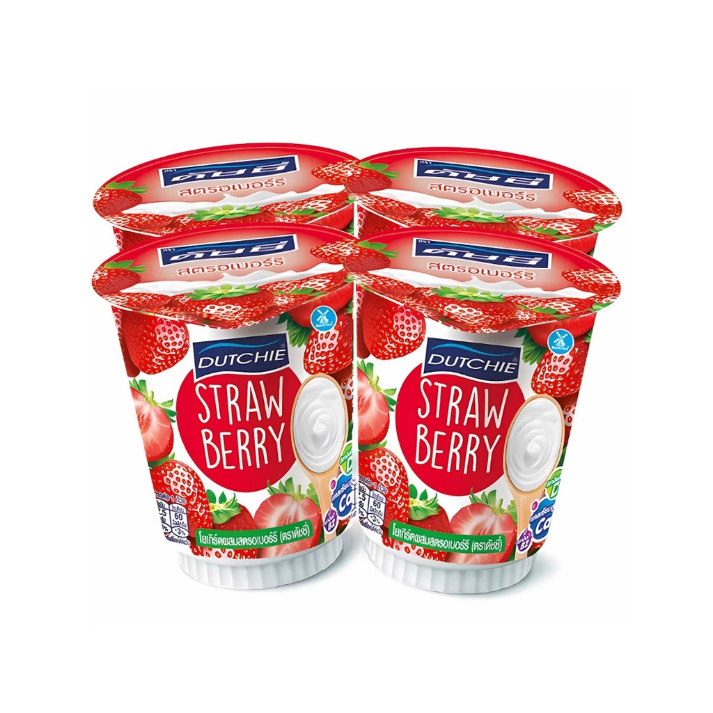ดัชชี่ โยเกิร์ตสตรอว์เบอร์รี Dutchie Strawberry 500g. Pack4
