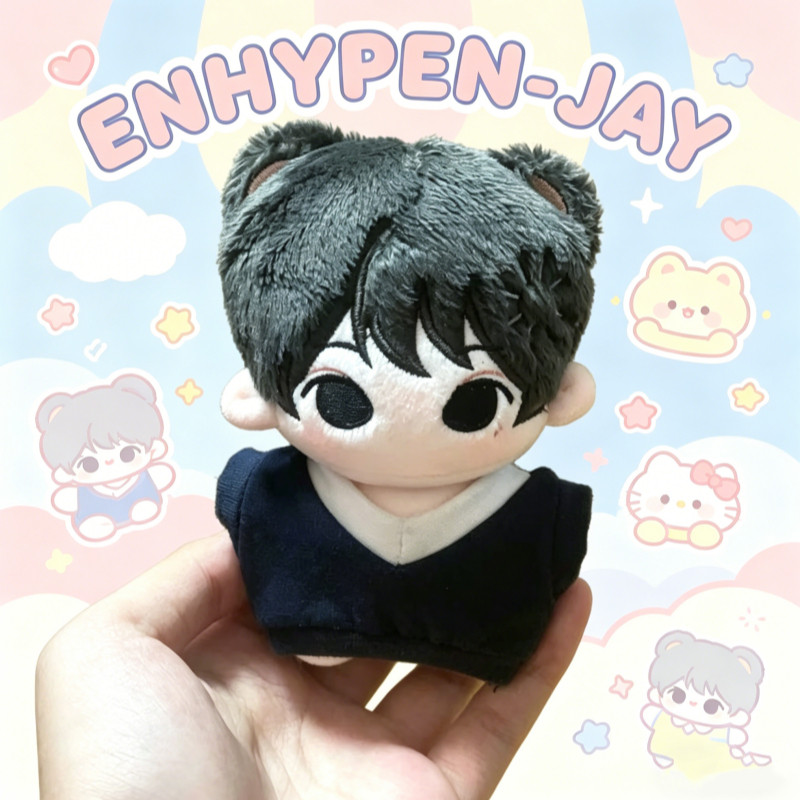 10 ซม. ENHYPEN Jay Park Jongseong ตุ๊กตาผ้าฝ้ายหูแมวน่ารักของเล่นตุ๊กตาพวงกุญแจสําหรับแฟนๆ