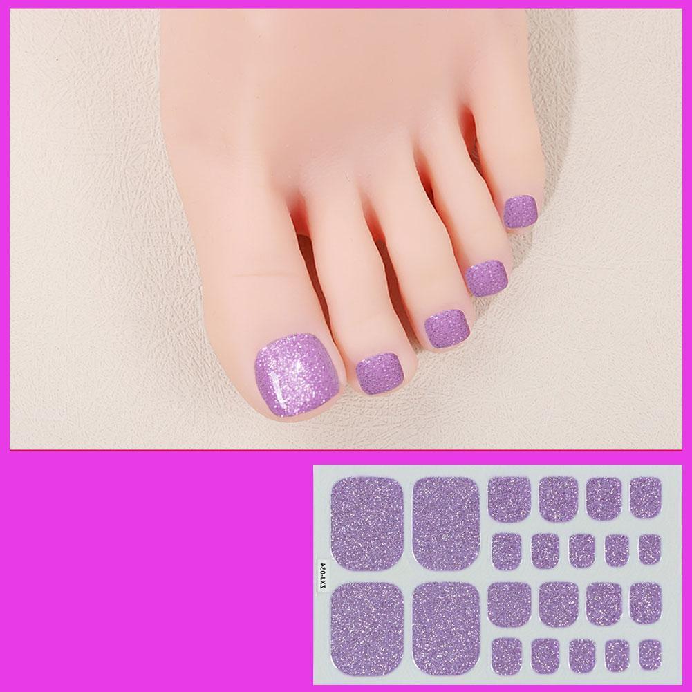 ฤดูร้อน Toe สติ๊กเกอร์ติดเล็บกันน้ํา Holographic Nail Art เล็บเท้า Glitter Decals F2o4