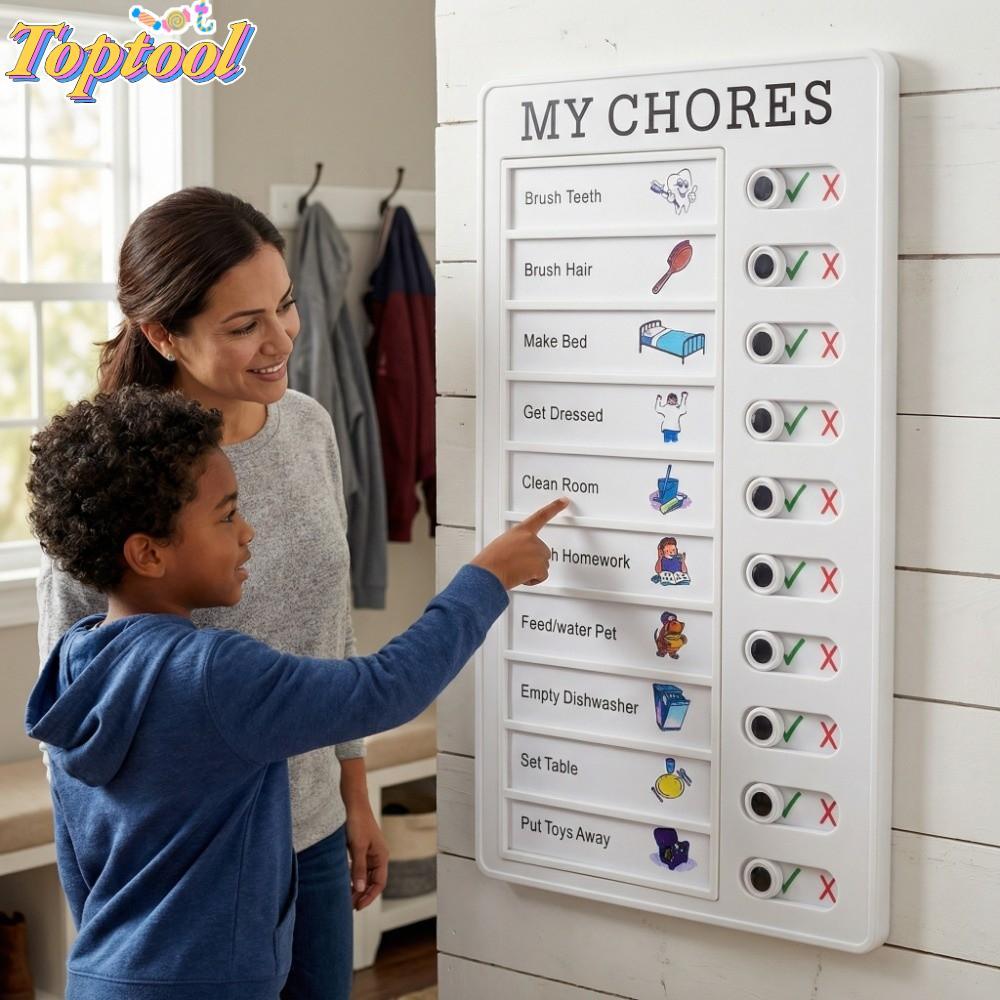 TOPTOOL ในครัวเรือน Chore Planner, Multi-format ที่ถอดออกได้, Stylish Reusable Wall-mountable Multi-