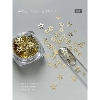 ใหม่ Hollow Five-pointed Star อุปกรณ์ทําเล็บผสม Strobe Star เลื่อมตกแต่งเล็บ Patch วัสดุแพคเกจ
