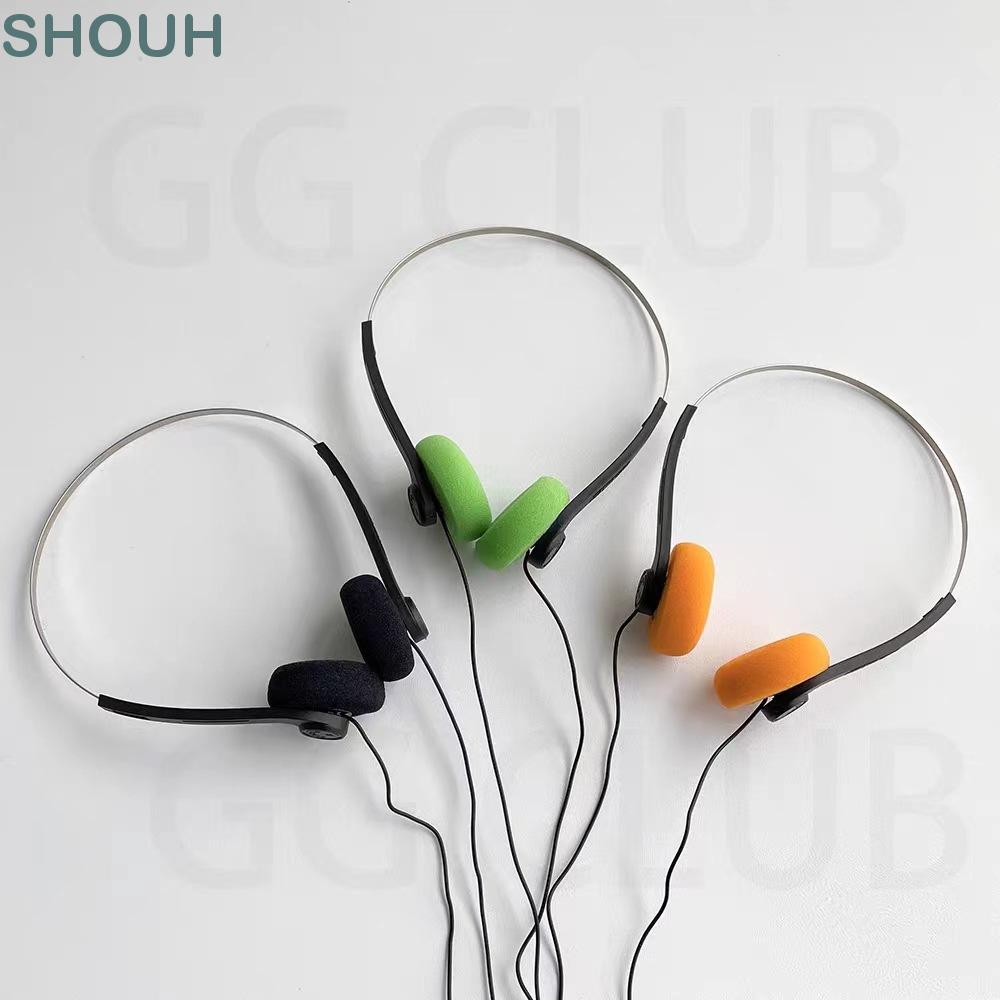 SHOUH Classic Vintage-80s Headphones, Fashion Wired Wired Small Headphones, Sports Adjustable ABS Po