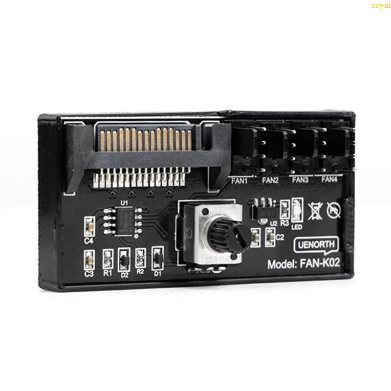 (ส่วนลดสูง)oyalking.th 4 Port PWM Fan Speed Controller 4Pin Fan Governor for Servers PC Cooling Syst
