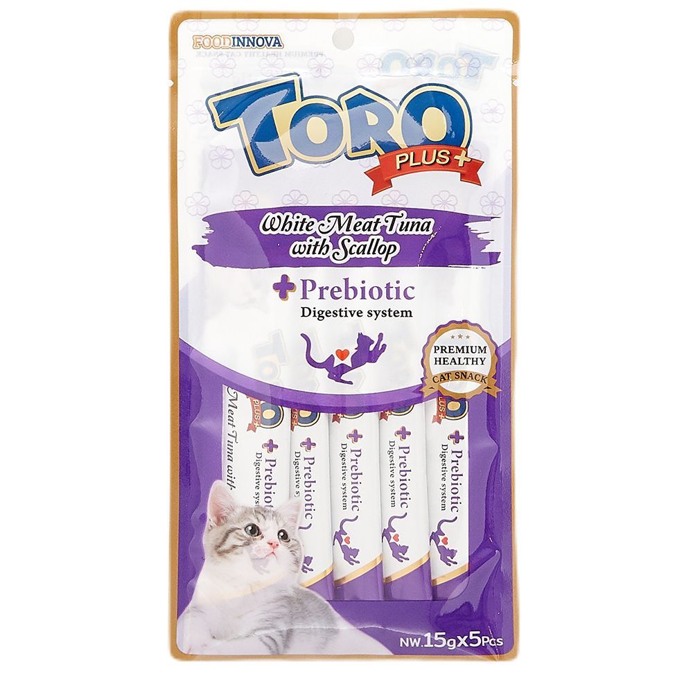 [สินค้าส่งด่วน] โทโร่ พลัส ทูน่าเนื้อขาวหอยเชลล์ 15X5ก T TORO+ WHITE MEAT TUNA SCALLOP 15X5G T