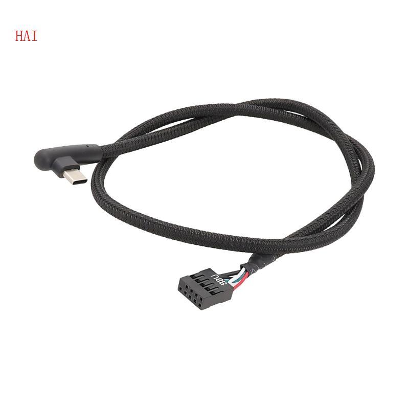 HAI ที่มีประสิทธิภาพ USB 9 Pin To Type C สายต่อพร้อมปลั๊กมุม 50 ซม.