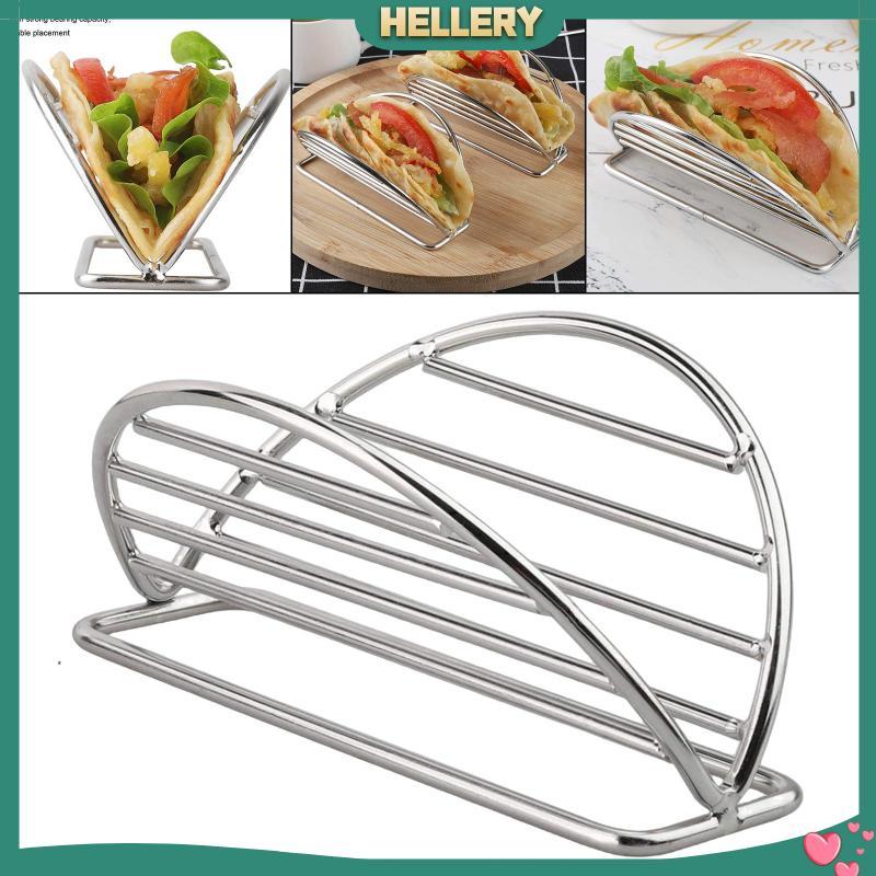 [HelleryTH] ที่วาง Taco สแตนเลส ขาตั้ง Burritos Plates Taco Shell Holder Bakeware