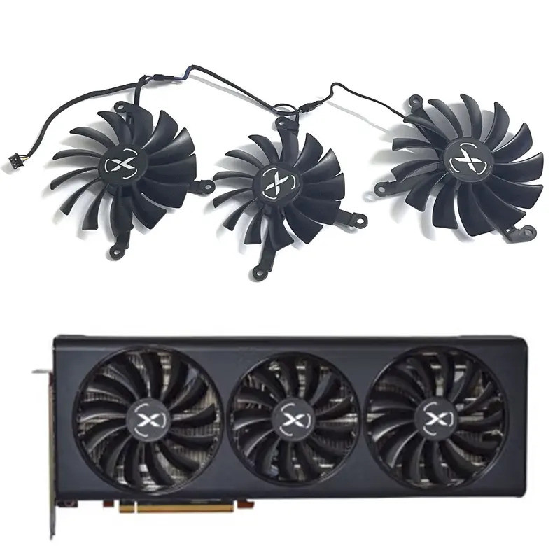 สําหรับ XFX RX6800XT 6900XT AMD พัดลมกราฟิกสําหรับเล่นเกม 95 มม.4PIN CF1015U12D CF9015U12D 87 มม.XFX