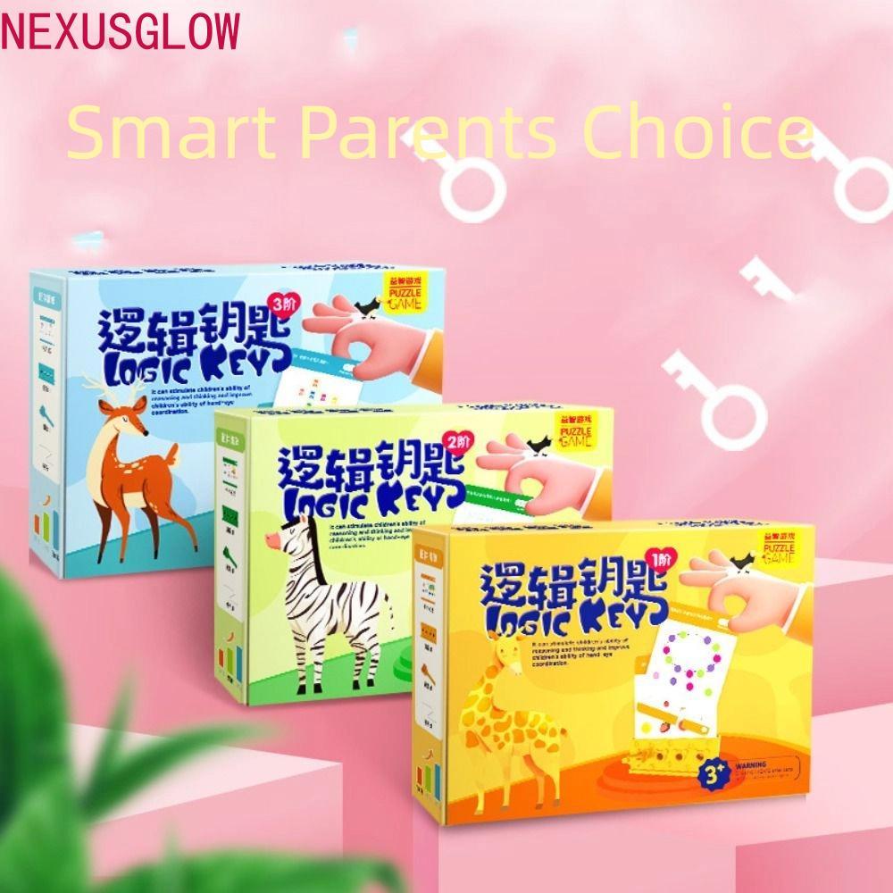 NEXUSGLOW ภาษาอังกฤษ Logic Key เกมปริศนา, 3D Early Education Logic Key Thinking Training, Montessori