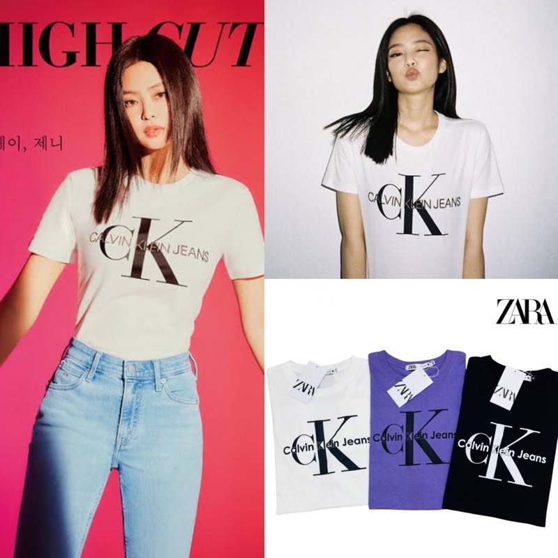 🌟STF_SHOP🌟 เสื้อยืด แขนสั้น คอกลม งานคอป้าย แบบน้องเจนนี่ BLACKPINK ลายUnisex ใส่ได้ชาย-หญิง