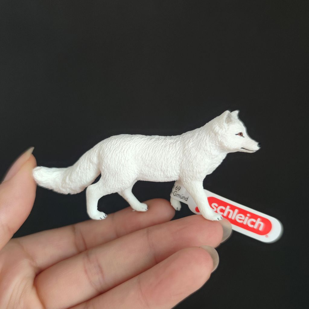 เยอรมัน Sile Arctic Fox White Fox 14805 จําลองเด็กยอดนิยมวิทยาศาสตร์ของเล่นสัตว์ป่าเครื่องประดับขนาด
