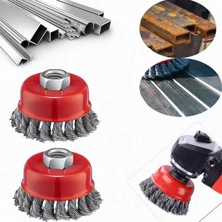 แปรงลวดถ้วย 3 นิ้ว เกลียว M10 x 1.5 mm/10mm. สำหรับงาน ขัดเงา ปัดเงา ทำความสะอาดชิ้นงาน ขัดลอกสี ขัดสนิม