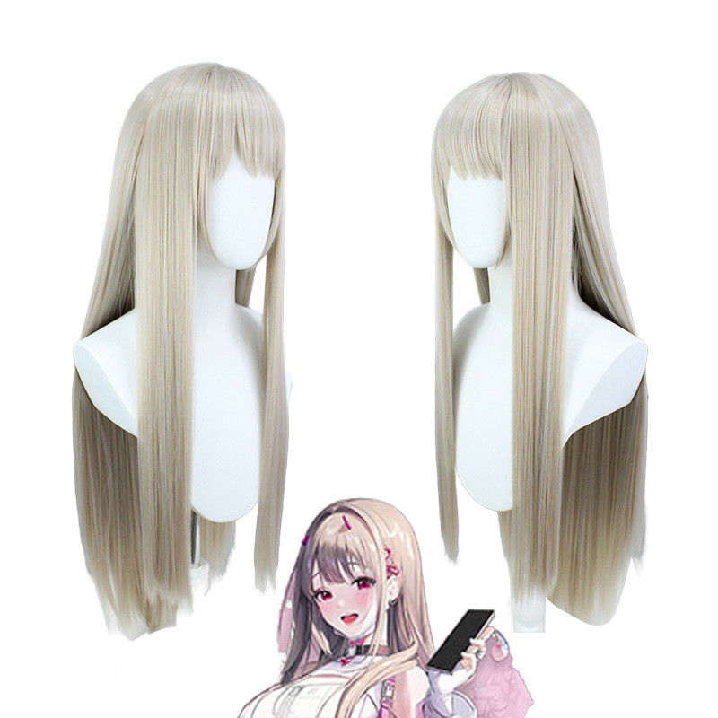 Victory Goddess Niji Nikke Viper Cos Wig Silicone Simulation Scalp Top Wig omNO
