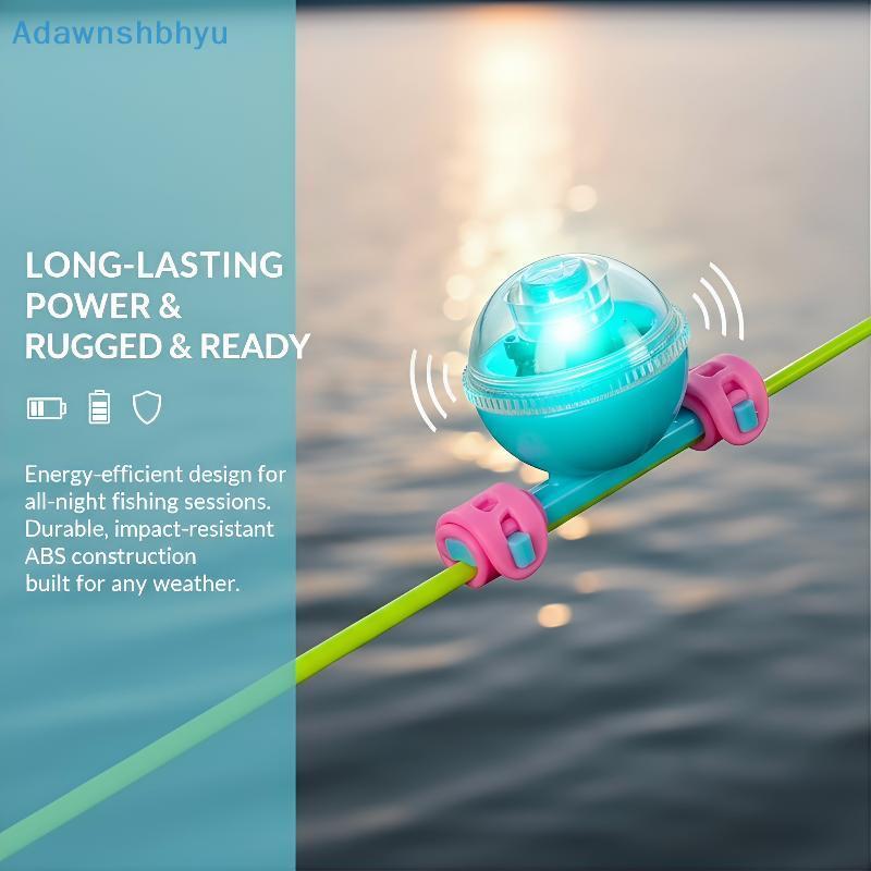 Adhyu LED ตกปลากัดนาฬิกาปลุก Night Indicator 2 in 1 คลิปกันน้ํา Bell Light สําหรับ Rod Lake River Se