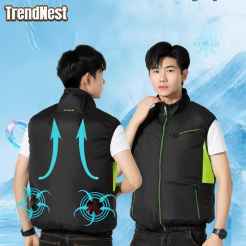 ชุดทำงานกลางแจ้งสำหรับฤดูร้อนแบบไม่มีแขน ดีไซน์ใหม่ พร้อมพัดลม ช่วยป้องกันและระบายความร้อนจากความร้อน