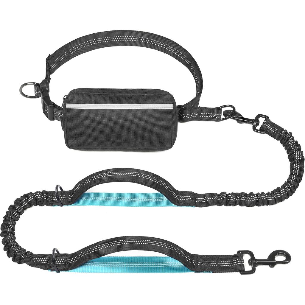 IYoShopHandsFreeLeashwithZipperPouch,DualPaddedHandlesandทนทานBungeeforWalking,JoggingandRunningYour