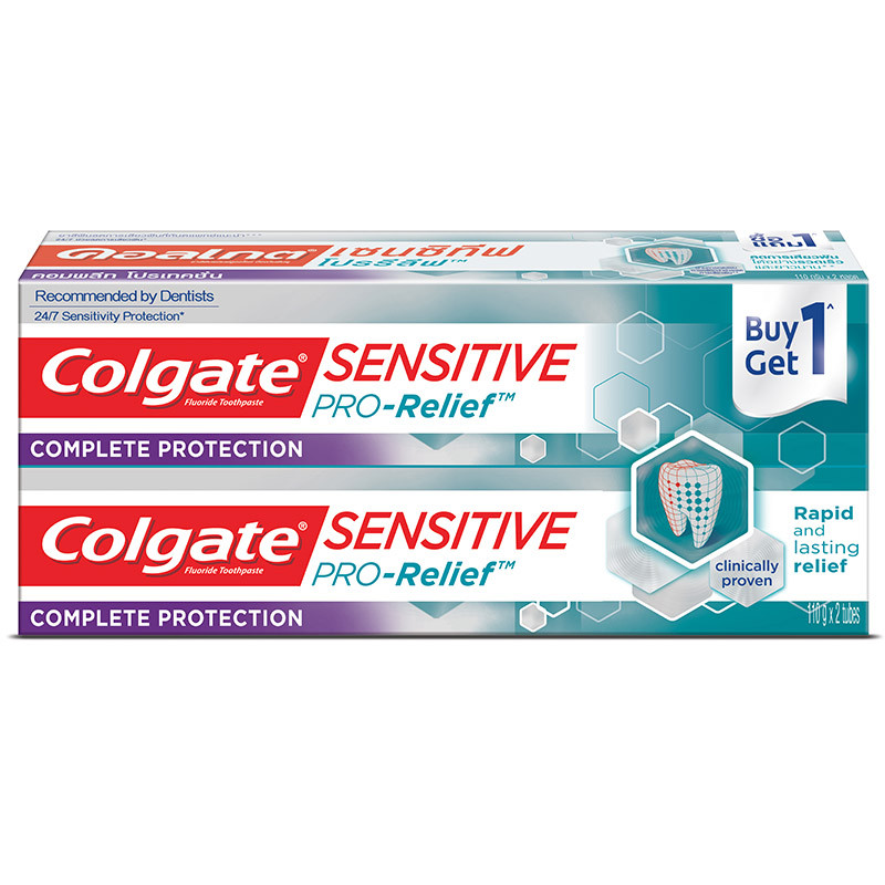 คอลเกตยาสีฟันเซนซิทีฟโปรริลีฟคอมพลีทโปรเทคชั่น 110ก 1แถม1 ColgateComplete TP 110g 1Free1 [8850006327647 ]