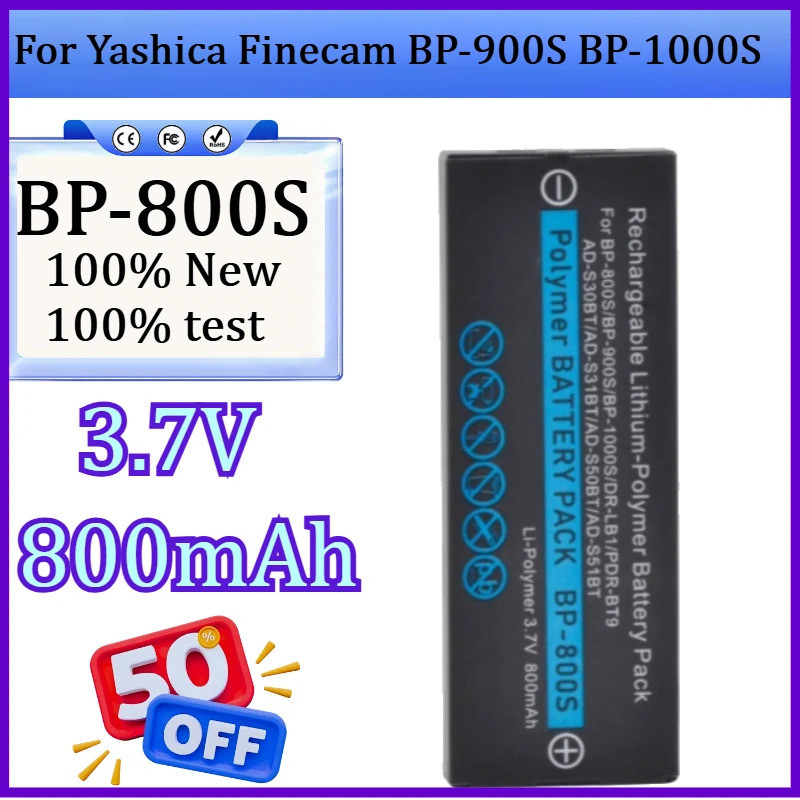 2 ชิ้นสําหรับ Yashica Finecam BP-900S BP-1000S S3 S3L S3R S3X S4 S5 S5R BP-800S แบตเตอรี่ 3.7V 800mA