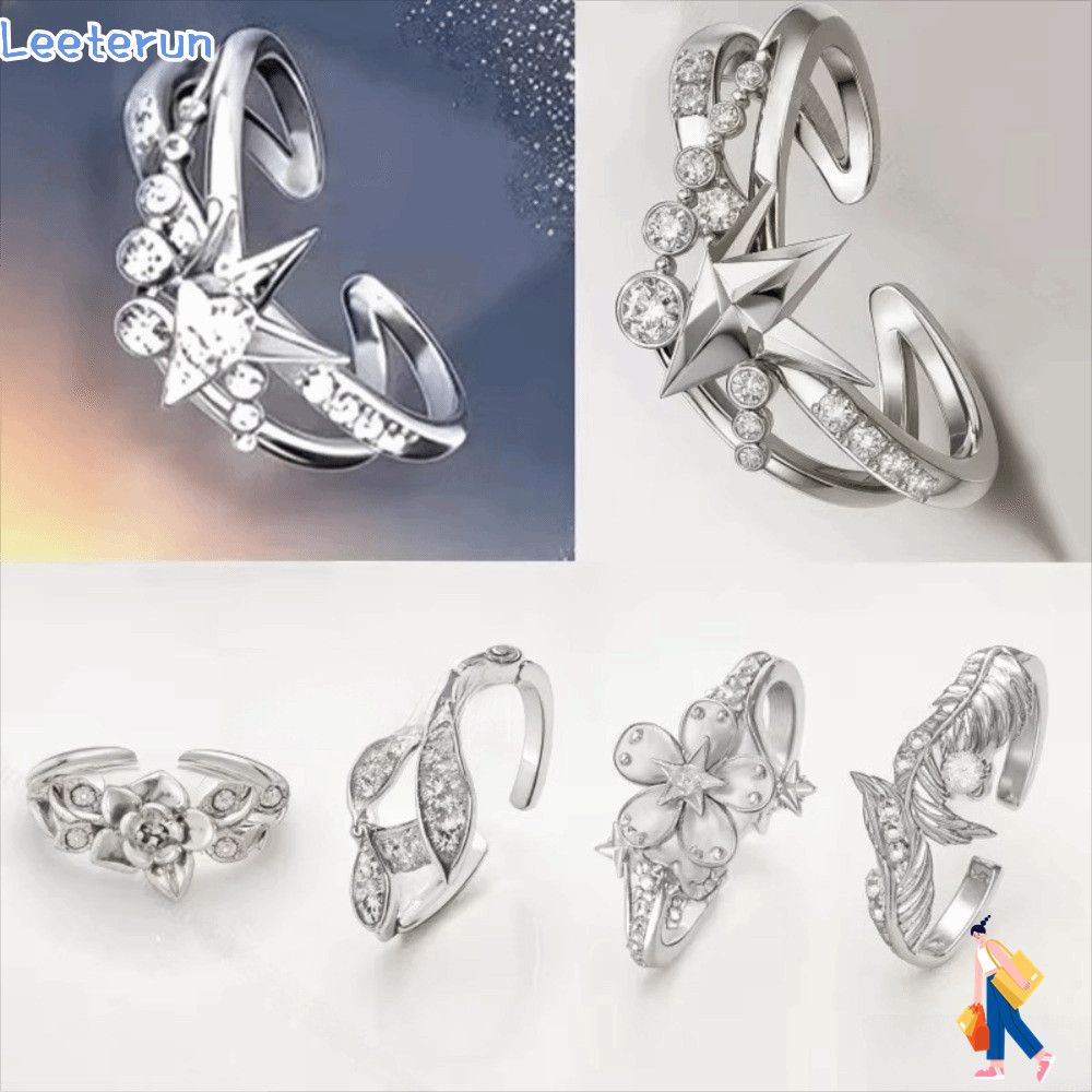 LEETERUN Love And Deepspace Ring, แหวนแต่งงาน Rafayel ทองแดง, ของขวัญ Zayne Xavier Caleb ปรับแหวนฮาโ