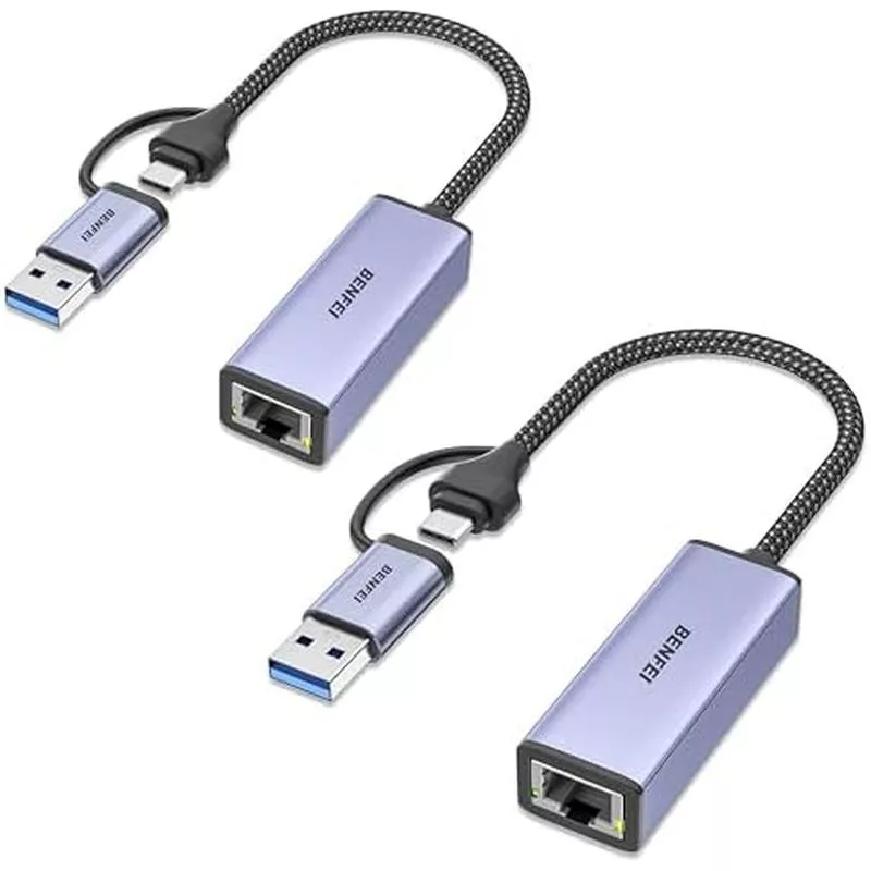 BENFEI อะแดปเตอร์ USB 3.0 เป็นอีเธอร์เน็ต, อะแดปเตอร์เครือข่าย USB C ถึง RJ45 Gigabit LAN (1000Mbps), เข้ากันได้กับ MacBook/Pro/Air, Surface Pro, Windows 11/10/8/7, Mac OS [เปลือกอลูมิเนียม&a thumbnail 3