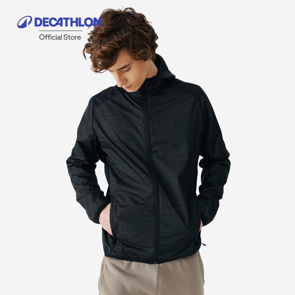 Decathlon Run Rain Men'S Running Wind And Rain Jacket เสื้อแจ็คเก็ตผู้ชายใส่วิ่งกันน้ำ รุ่น Kiprun Run 100 - Black